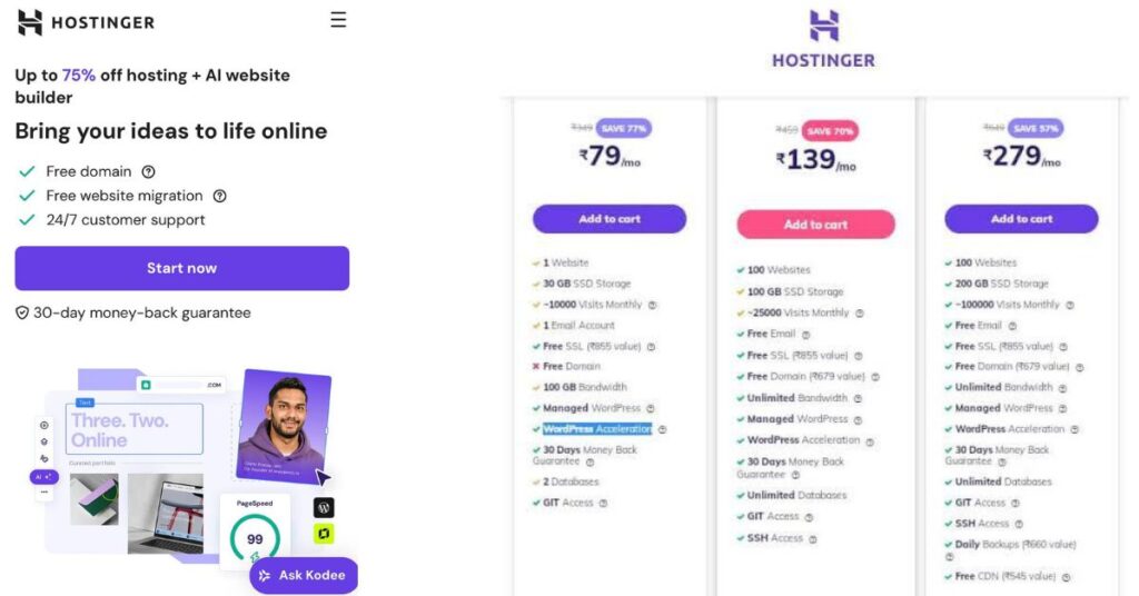 Hostinger pricing plans 2025 for small businesses