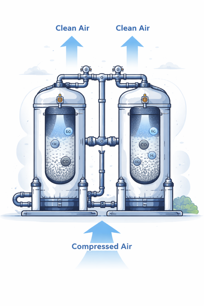 molecular sieve system in cryogenic nitrogen plants