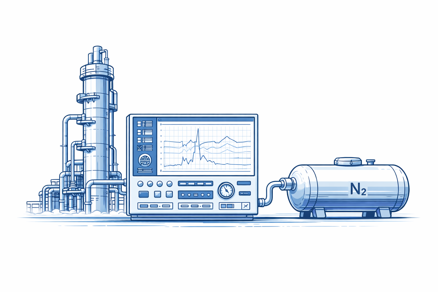Cryogenic nitrogen plant startup